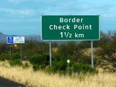 Road Sign for Border Check Point
