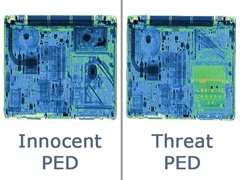 Innocent vs Threat PED X-ray Image Comparison