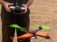 Man Flying Quadcopter Drone