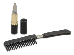Knives Concealed as Lipstick and Comb