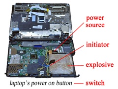 Laptop Bomb with Improvised Explosive Device Built In