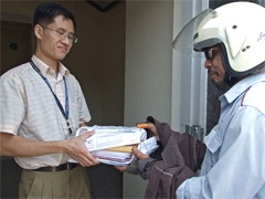 Delivery of Letters and Packages to a Mailroom Employee